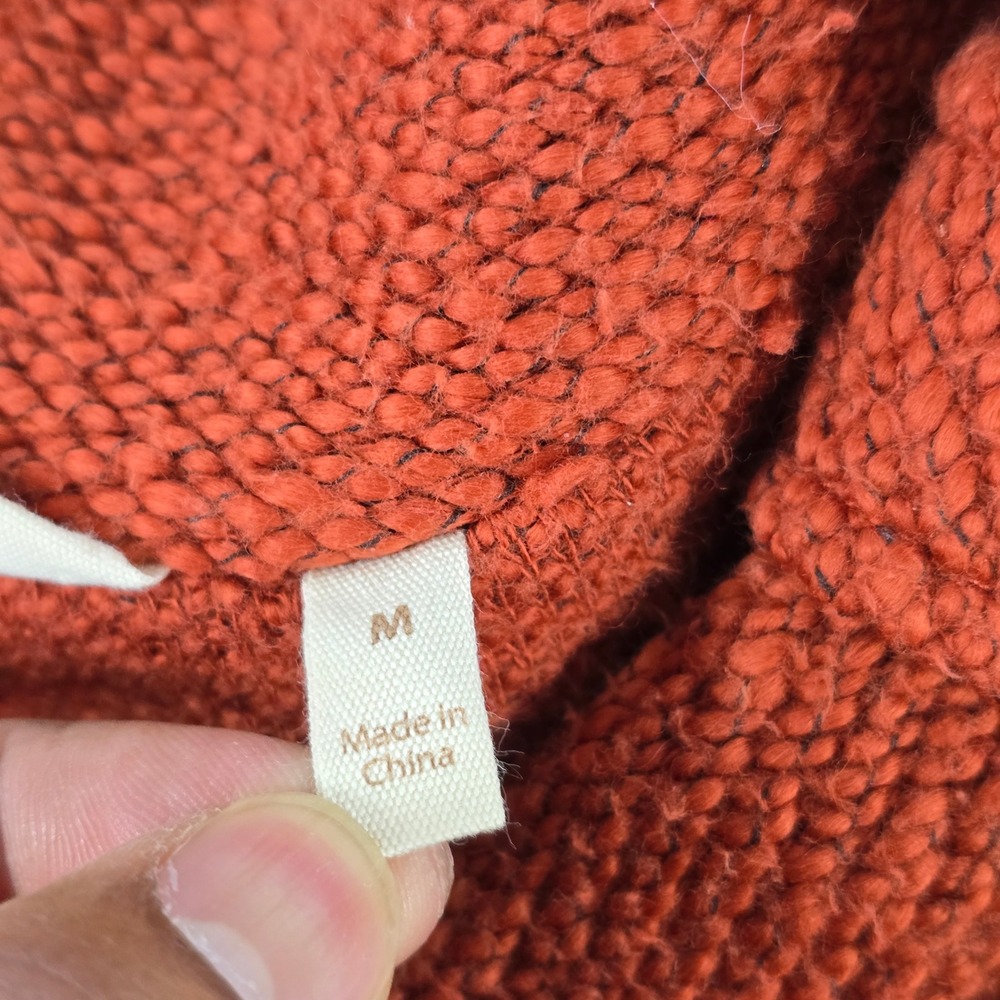Soft Surroundings Burnt Orange Cowl Neck Button Detail Tunic Sweater M 2AZ93 - Picture 6 of 8